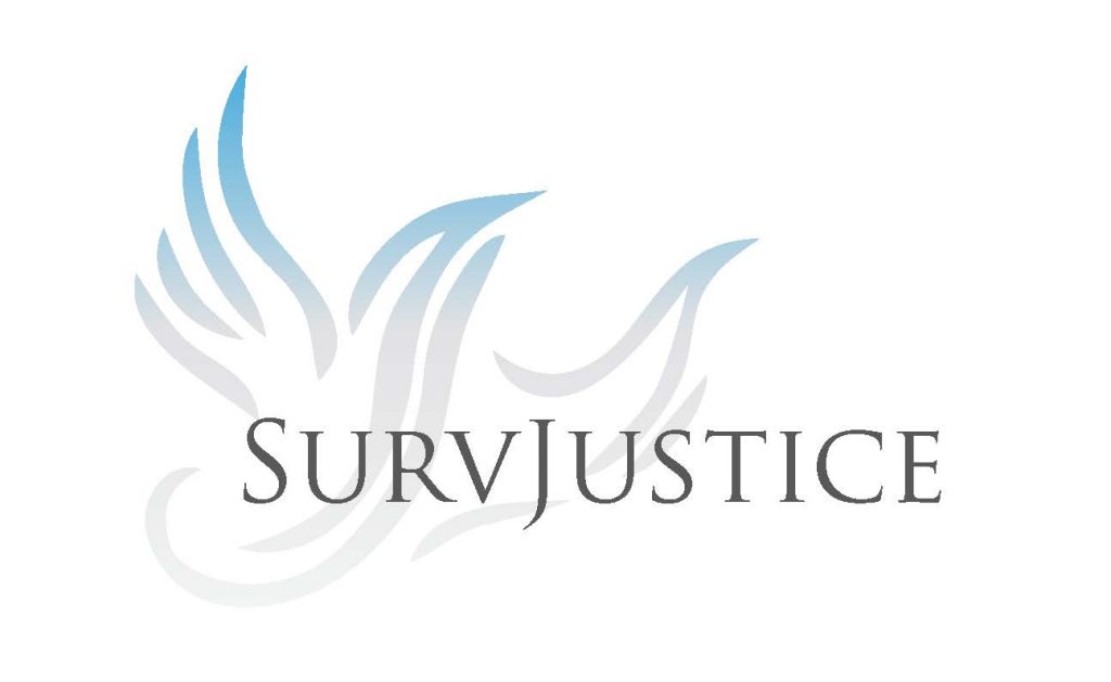 Logo for SurvJustice, a nonprofit that provides legal assistance to survivors of sexual violence