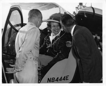 Black and white photo of Dora Dougherty in 1961, courtesy of Smithsonian Archives