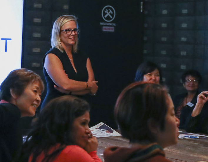 AAUW CEO Kim Churches at a work smart workshop