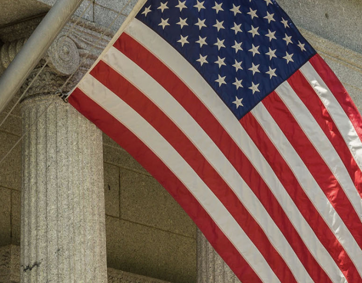 American Flag flying outside the US Supreme Court