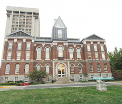 University of Kentucky Student Building with cannon out front