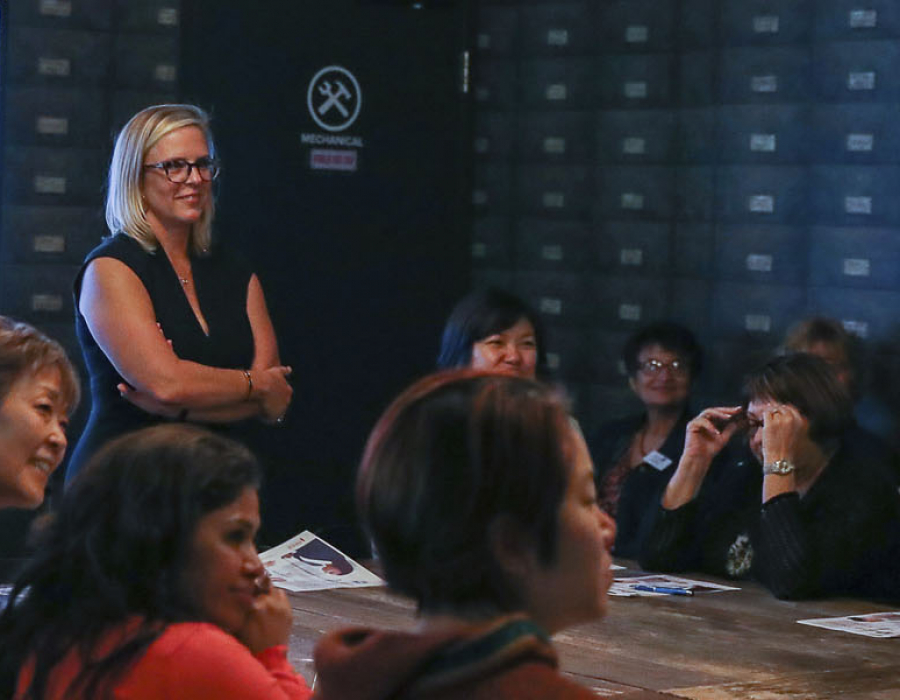 AAUW CEO Kim Churches at a work smart workshop