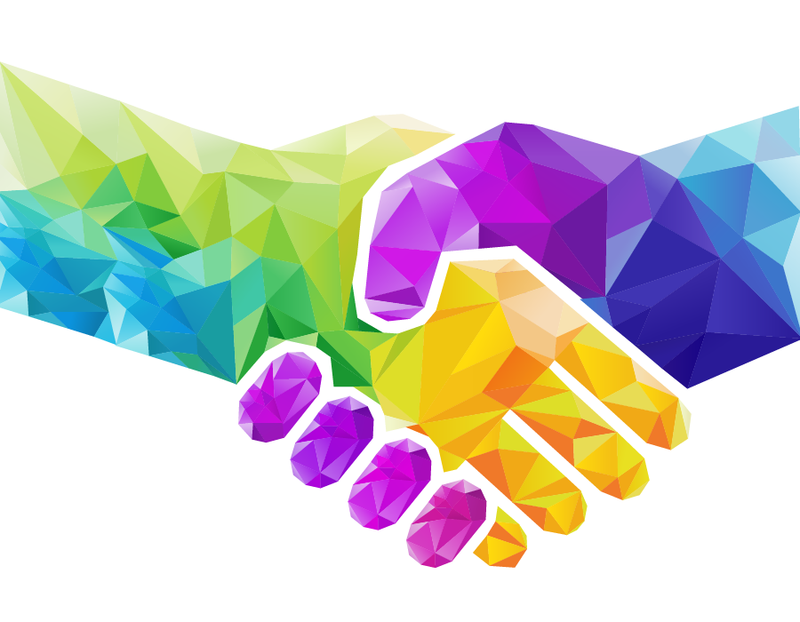 Artistic illustration of handshake.