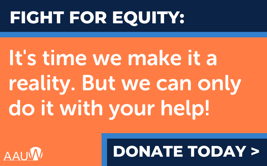 Fight for Equity: It's time we make it a reality. But we can only do it with your help! Button: Donate today!