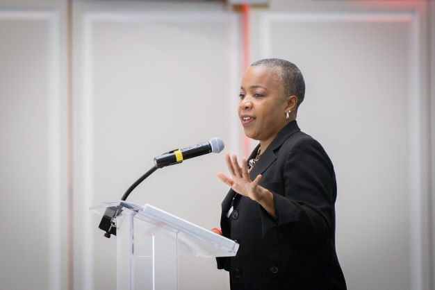 Gloria Blackwell presenting at Labor Day conference